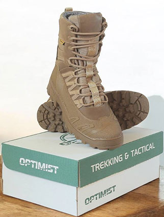 Берцы кожаные высокие Optimist Combat Койот